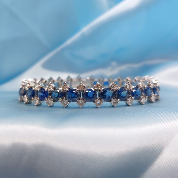 Vintage 13ct Sapphire and Diamond Line Bracelet 6