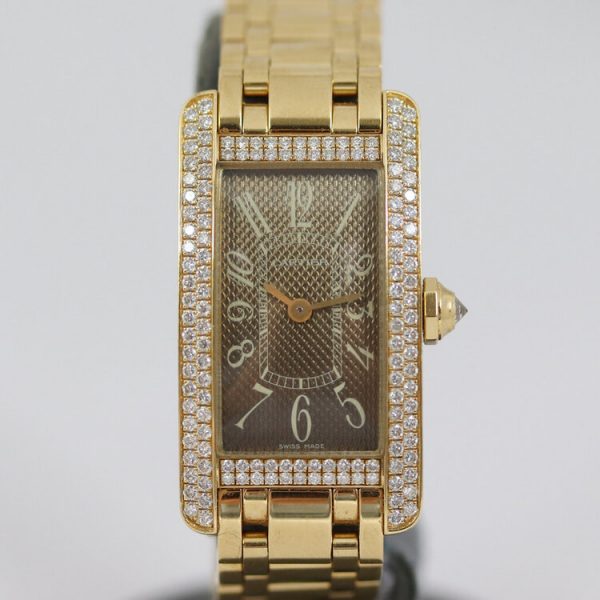 Cartier Tank Americaine 18ct Yellow Gold Watch with Diamonds, ref 2482