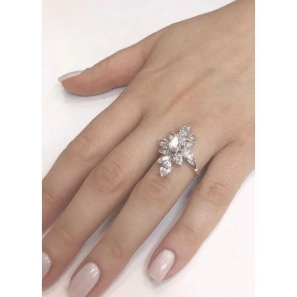 3.71ct Fancy Diamond Cluster Dress Ring in Platinum