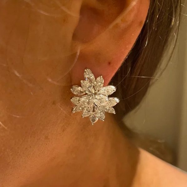 10.61ct Fancy Diamond Cluster Earrings