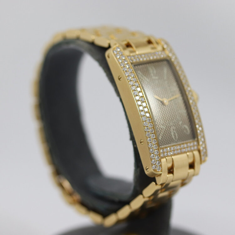 Cartier Tank Americaine 18ct Yellow Gold Watch with Diamonds