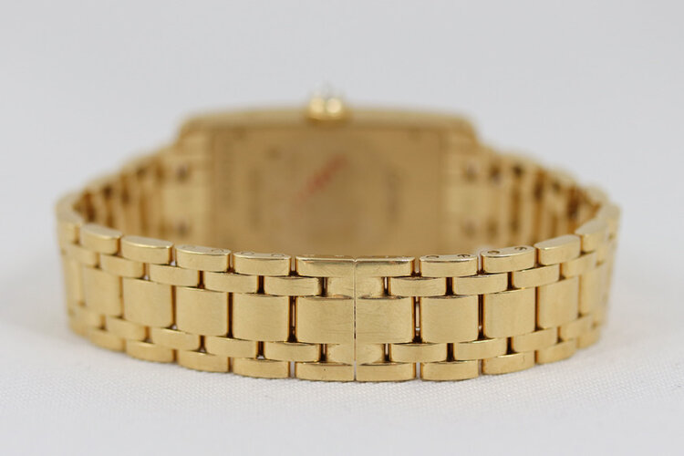 Cartier Tank Americaine 18ct Yellow Gold Watch with Diamonds