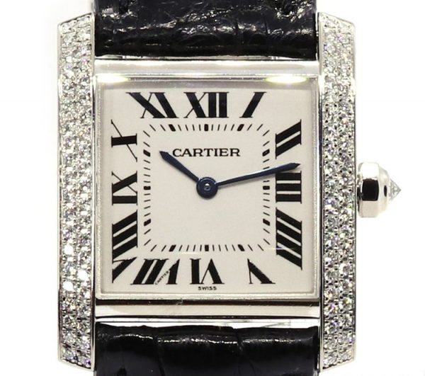 Cartier Tank Francaise 18ct White Gold and Diamond Medium Model Ladies Quartz Watch