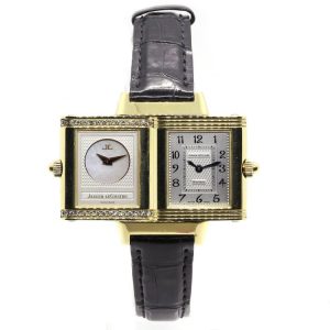 Jaeger LeCoultre Reverso Duetto 18ct Yellow Gold Ladies Manual Watch with Diamonds, Ref 266.1.44