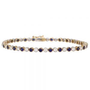 Sapphire and Diamond Line Bracelet