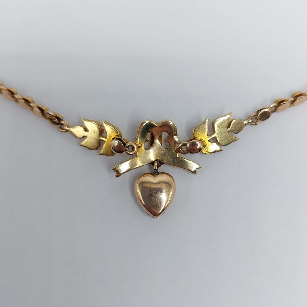 Victorian Antique Pearl Set Heart Necklace - Jewellery Discovery