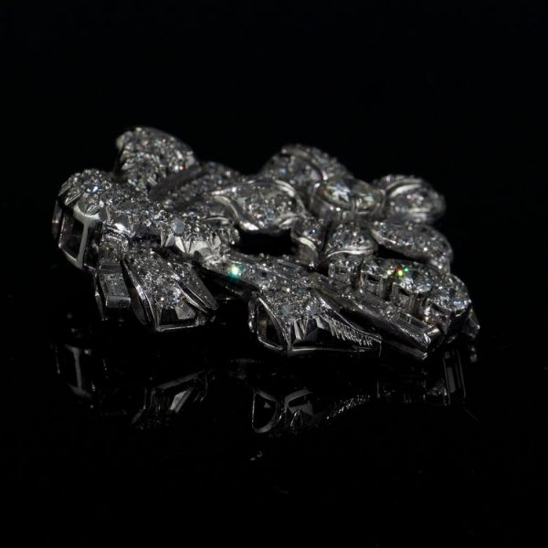 Vintage 4.52ct Diamond Floral Spray Brooch in Platinum