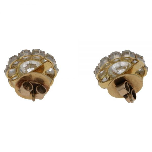 Antique Victorian Diamond Cluster Stud Earrings