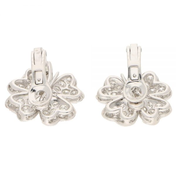 7.36ct Diamond Studded Four Leaf Clover Earrings