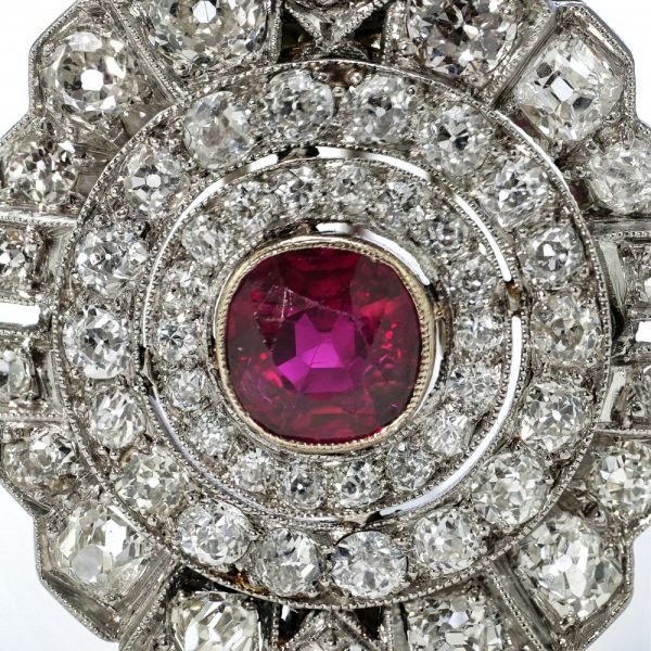 Fine ruby brooch