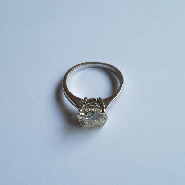 1.85ct Diamond Solitaire Engagement Ring in 18ct White Gold