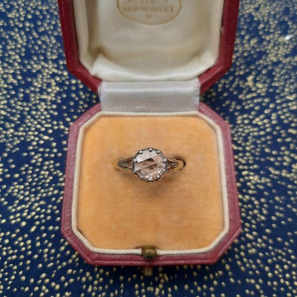 Antique Single Stone Rose Cut Diamond Ring 0.70 carats