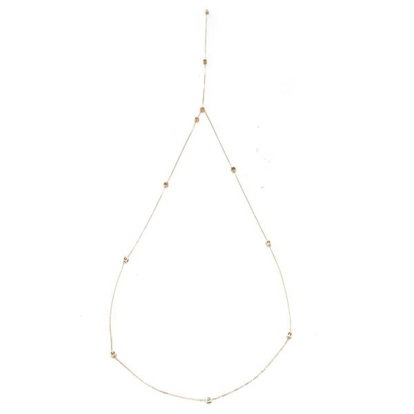 Gucci 18ct Yellow Gold G Logo Cube Long Chain Necklace with Adjustable Clasp