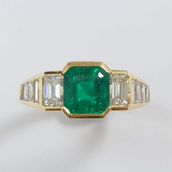 2ct Colombian Emerald and Diamond Ring