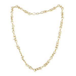 Vintage Tiffany and Co 18ct Yellow Gold Fancy Link Infinity Style Chain Necklace in original Tiffany & Co travel pouch. Made in the USA, Circa late 1990s