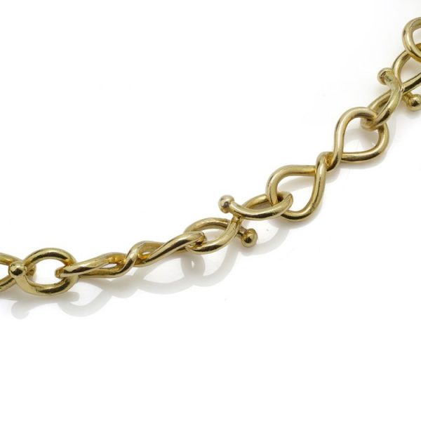 Vintage Tiffany and Co 18ct Yellow Gold Fancy Link Infinity Style Chain Necklace