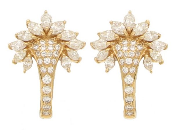 18.25ct Diamond Chandelier Tassel Earrings in Yellow Gold
