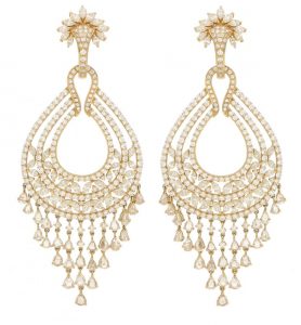 18.25ct Diamond Chandelier Tassel Earrings in Yellow Gold