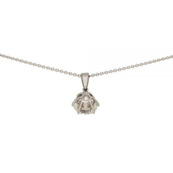 Classic Certified 1.28 Carat Diamond Solitaire Pendant in 18ct White Gold