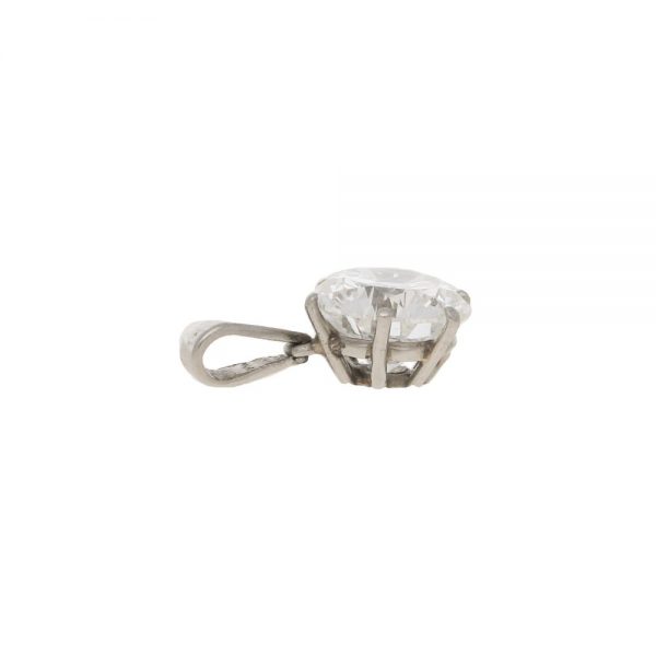 Classic Certified 1.28 Carat Diamond Solitaire Pendant in 18ct White Gold