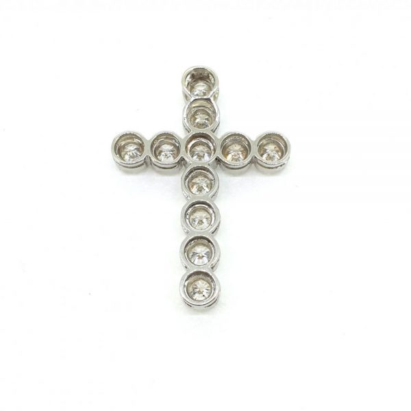 4.46ct Diamond Cross Pendant in 18ct White Gold