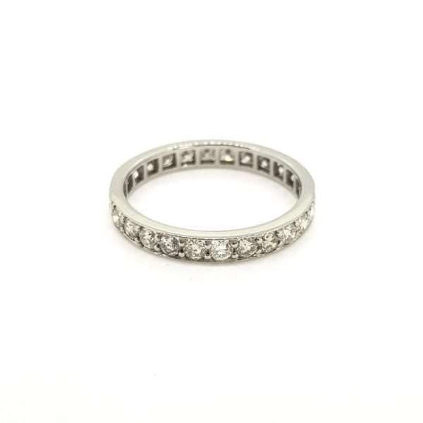 Platinum and Diamond Full Eternity Band Ring, 1 carat total