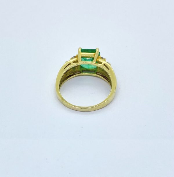 2.5ct Colombian Emerald and Diamond Dress Ring in 18ct Yellow Gold
