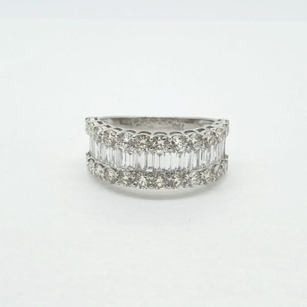 Baguette and Brilliant Diamond Dress Ring, 2.15 carats