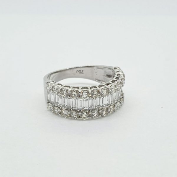 Baguette and Brilliant Diamond Dress Ring, 2.15 carat total