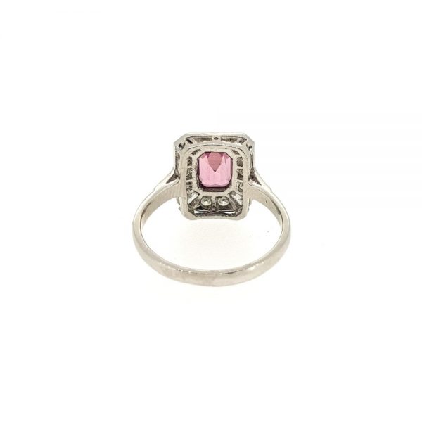 Pink Tourmaline and Diamond Cluster Dress Ring