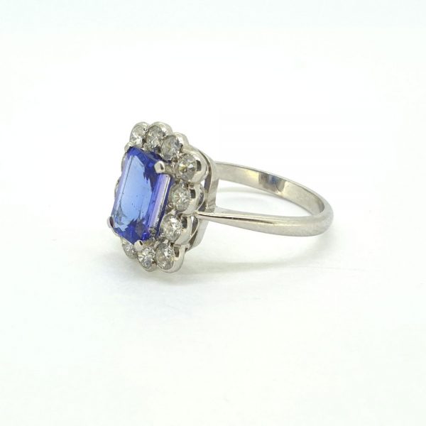 2.70ct Tanzanite and Diamond Floral Cluster Ring