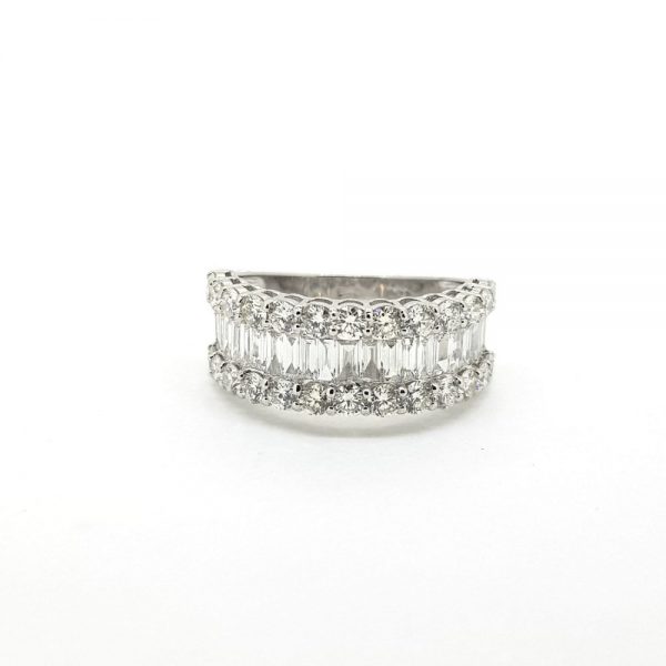 Baguette and Brilliant Diamond Dress Ring, 2.15 carats