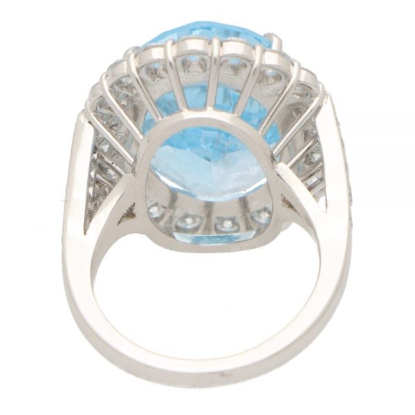 Blue Topaz and Diamond Cocktail Ring