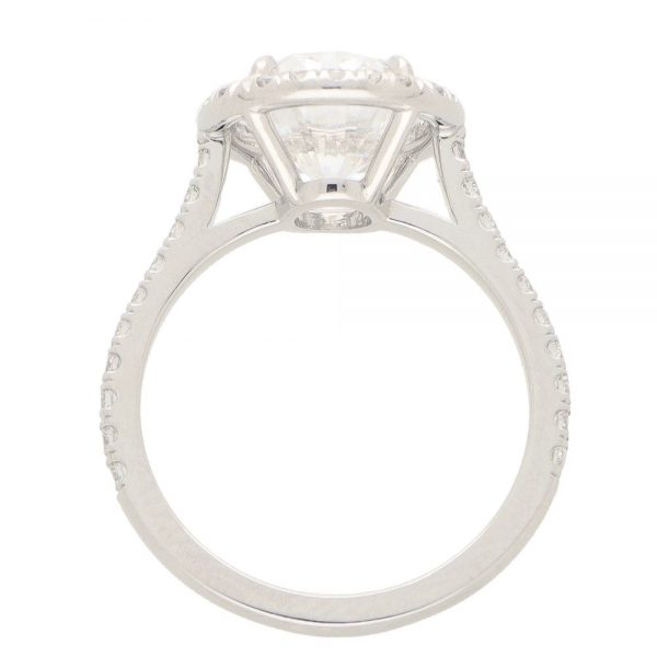 GIA Certified 3.01ct Oval Brilliant Cut Diamond Ring