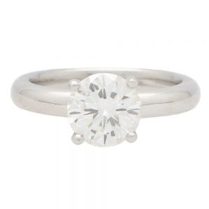 Certified 1.54ct Round Cut Diamond Solitaire Engagement Ring