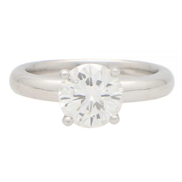 Certified 1.54ct Round Cut Diamond Solitaire Engagement Ring