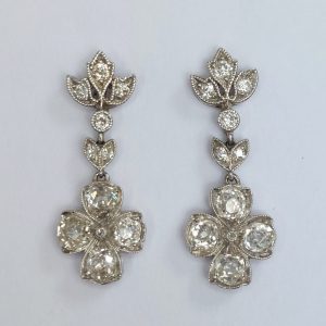 Antique Belle Epoque 2ct Diamond Drop Earrings