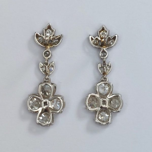 Antique Belle Epoque 2ct Diamond Drop Earrings