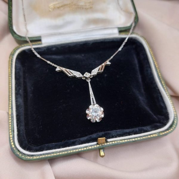 Art Deco diamond pendant French old cut
