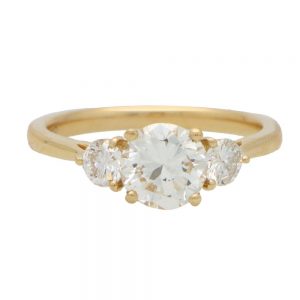 Certified Diamond Three Stone Engagement Ring