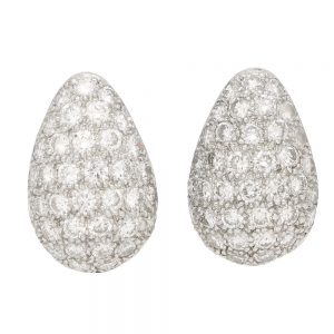 1.50ct Pear Shaped Diamond Earrings Set in Platinum