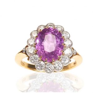 Pink sapphire ring engagement ring