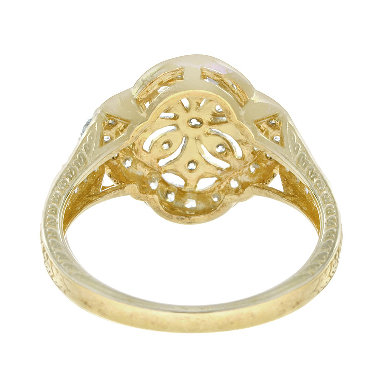 Diamond Floral Cluster Ring in Two Tone Gold - Jewellery Discovery