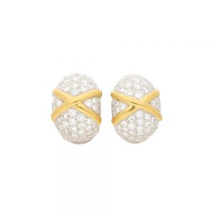 Diamond Domed Bombe Cluster Earrings Earrings 1.75 carats
