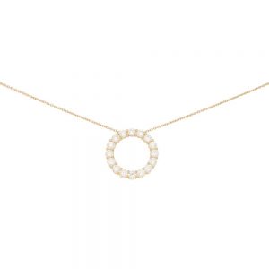 Round Brilliant Cut Diamond Circle Pendant Necklace