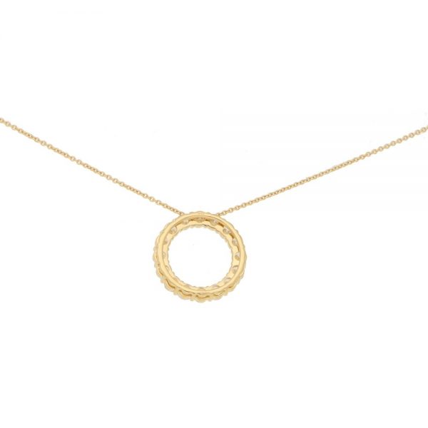 Round Brilliant Cut Diamond Circle Pendant Necklace