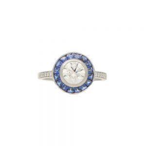 Sapphire and Diamond Target Ring