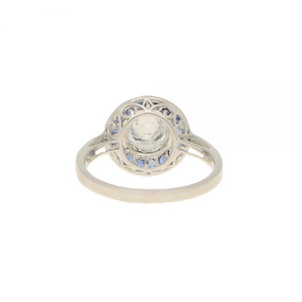 Sapphire and Diamond Target Ring