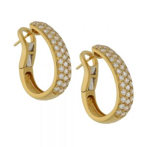 1.50ct Diamond Hoop Earrings in 18ct Yellow Gold