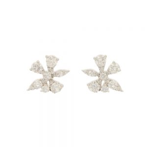 0.57ct Diamond Flower Cluster Stud Earrings